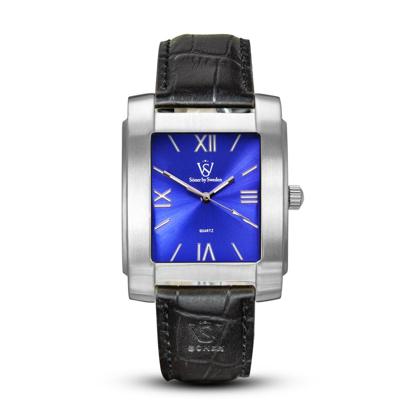 SQUARE MEN'S WATCH - LEGACY E Brushed steel - Blue dial