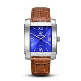 SQUARE MEN'S WATCH - LEGACY E Brushed steel - Blue dial