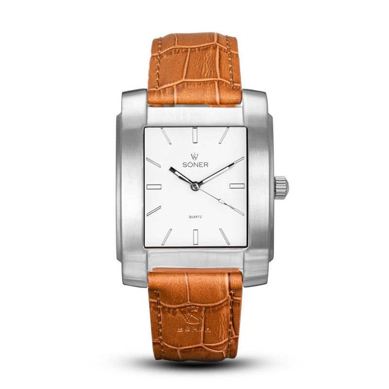 SQUARE MEN'S WATCH - LEGACY J Brushed steel - White dial