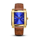 SQUARE MEN'S WATCH - LEGACY D Polished gold - Blue dial