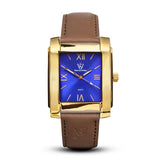 SQUARE MEN'S WATCH - LEGACY B Polished gold - Blue dial