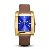 SQUARE MEN'S WATCH - LEGACY D Polished gold - Blue dial