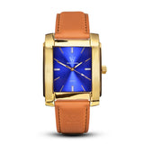 SQUARE MEN'S WATCH - LEGACY D Polished gold - Blue dial