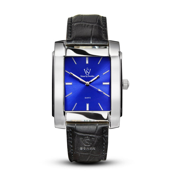 SQUARE MEN'S WATCH - LEGACY H Polished steel - Blue dial