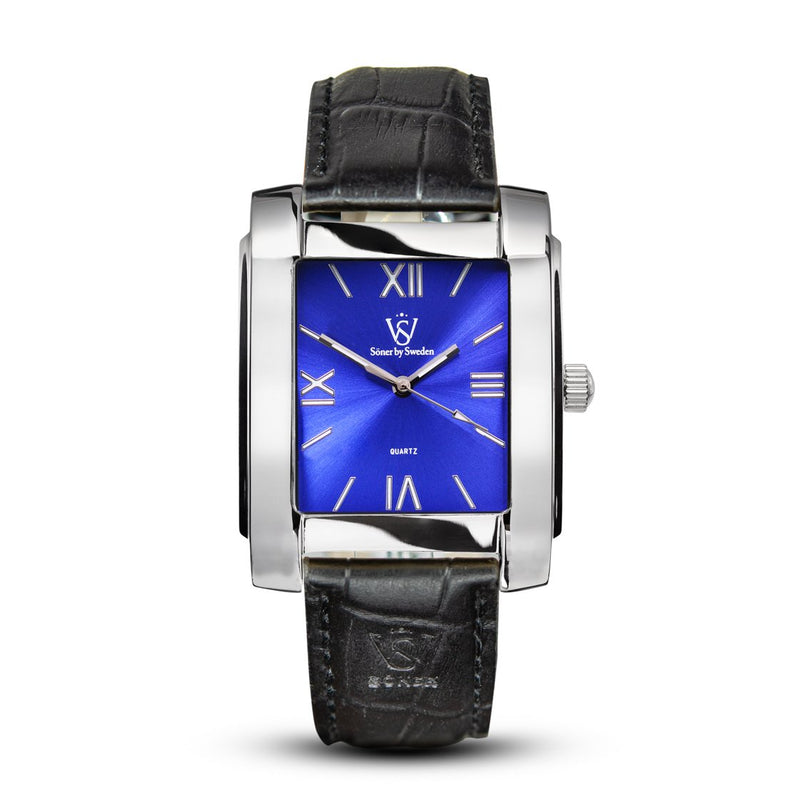 SQUARE MEN'S WATCH - LEGACY F Polished steel - Blue dial