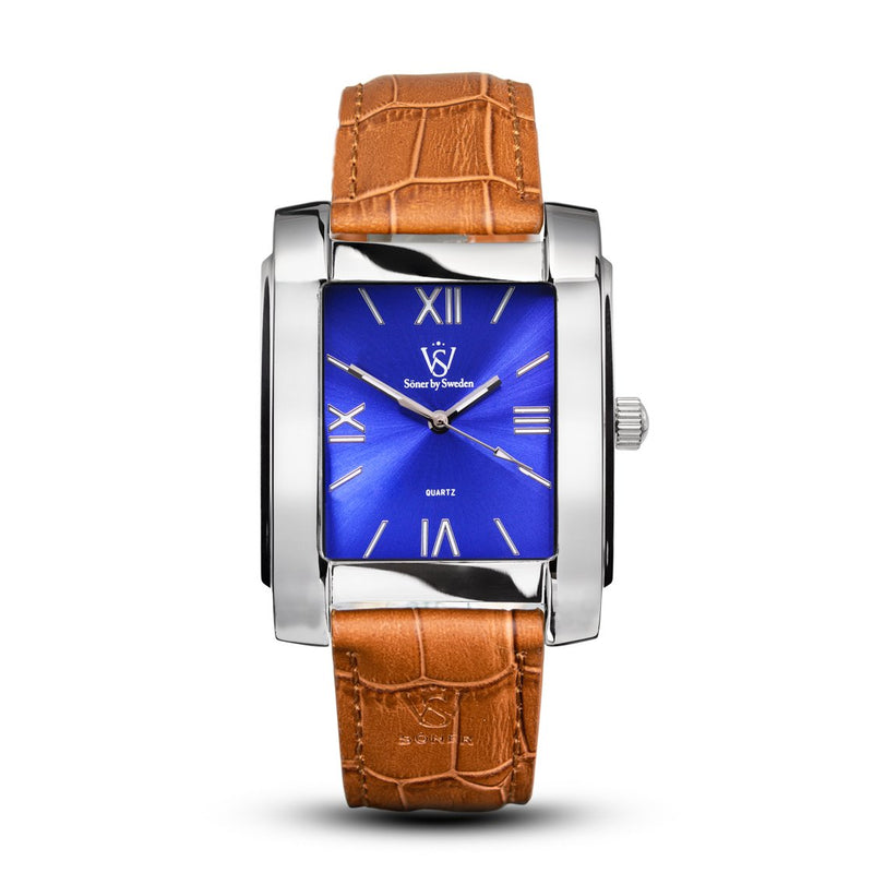 SQUARE MEN'S WATCH - LEGACY F Polished steel - Blue dial