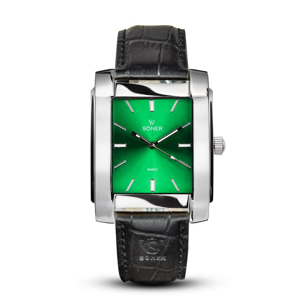 SQUARE MEN'S WATCH - LEGACY R Polished steel - green dial