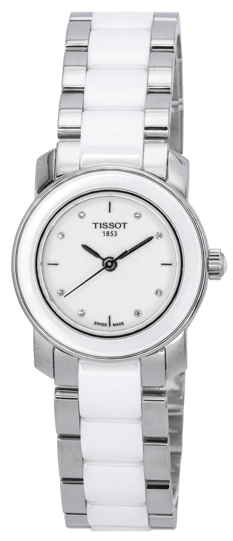 Tissot T-Trend Cera Crystal Accents White Dial Quartz T064.210.22.016.00 T0642102201600 Women's Watch