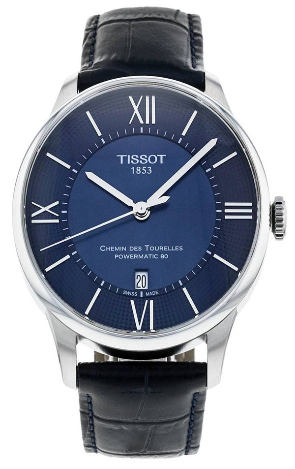 Tissot T-Classic Powermatic 80 Chemin Des Tourelles Blue Dial Automatic T099.407.16.048.00 T0994071604800 Men's Watch