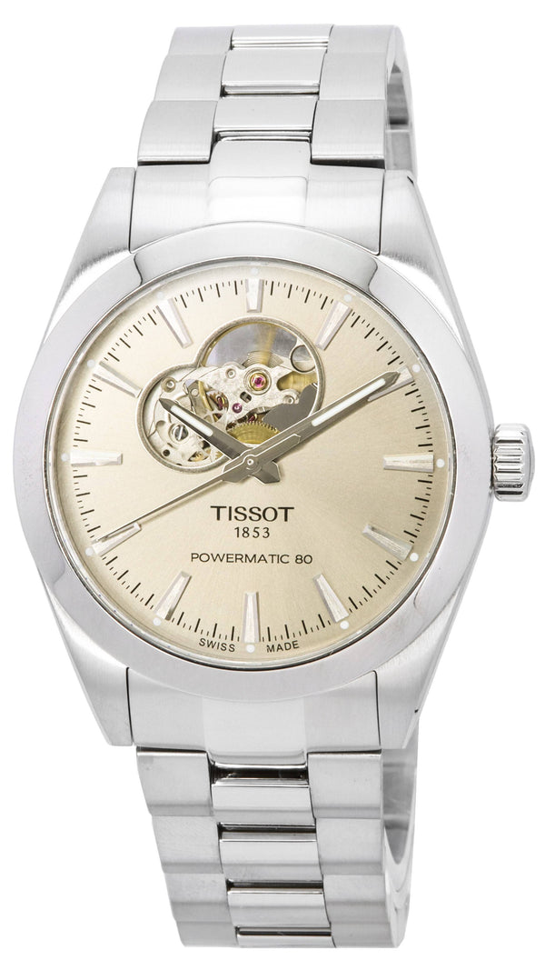 Tissot T-Classic Gentleman Powermatic 80 Stainless Steel Open Heart Sunray Dial Automatic T127.407.11.081.00 T1274071108100 100M