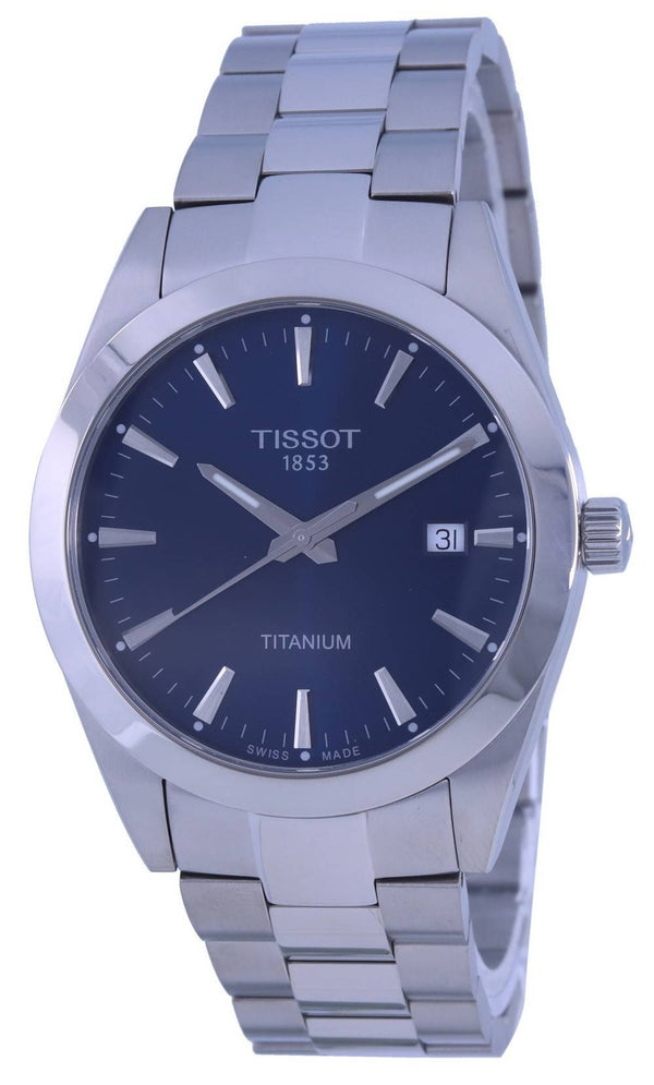 Tissot Gentleman Titanium Blue Dial Quartz T127.410.44.041.00 T1274104404100 100M Men's Watch