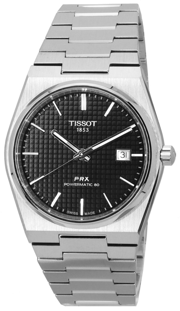 Tissot PRX T-Classic Powermatic 80 Stainless Steel Black Dial T137.407.11.051.00 T1374071105100 100M Men's Watch