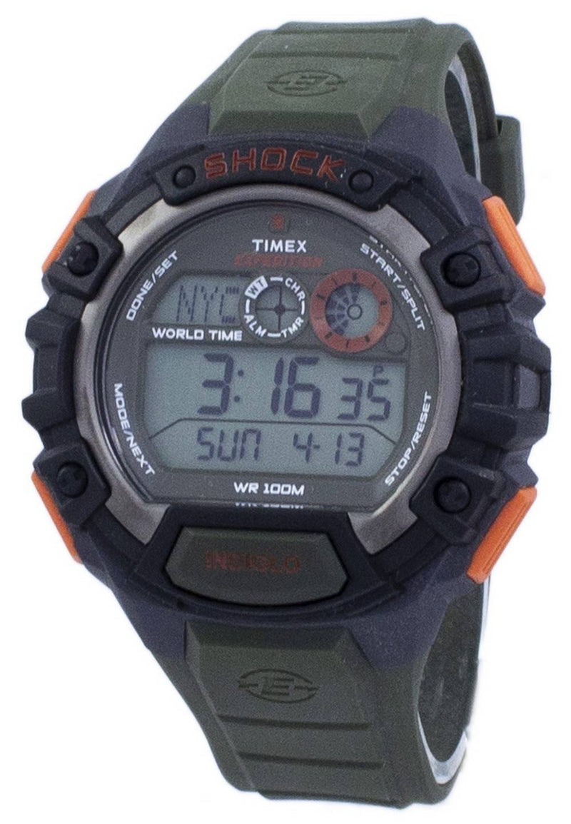 Timex Expedition Shock World Time Indiglo Digital T49972 Men's Watch