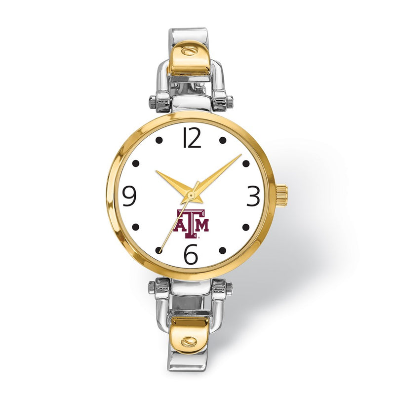 LogoArt Texas A&M University Elegant Ladies 2-tone Watch