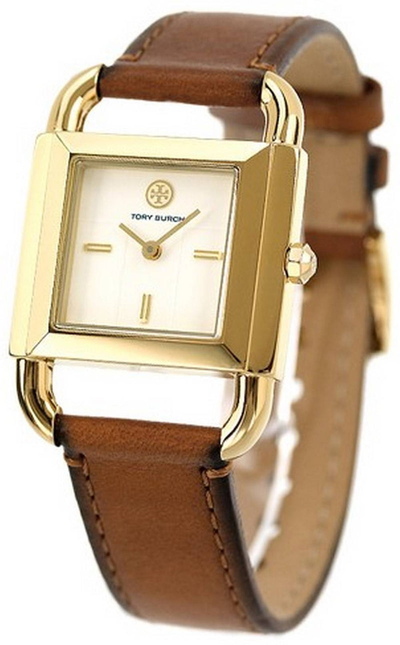 Tory Burch Phipps Brown Leather Strap Ivory Dial Quartz TBW7254 Women's Watch