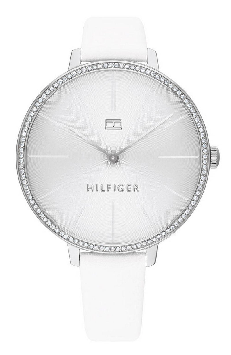 Tommy Hilfiger Kelly Silver Dial Leather Strap Quartz 1782109 Women's Watch