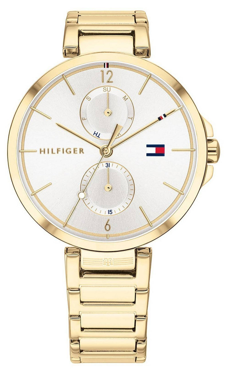 Tommy Hilfiger Angela Silver Dial Gold Tone Stainless Steel Quartz 1782128 Women's Watch