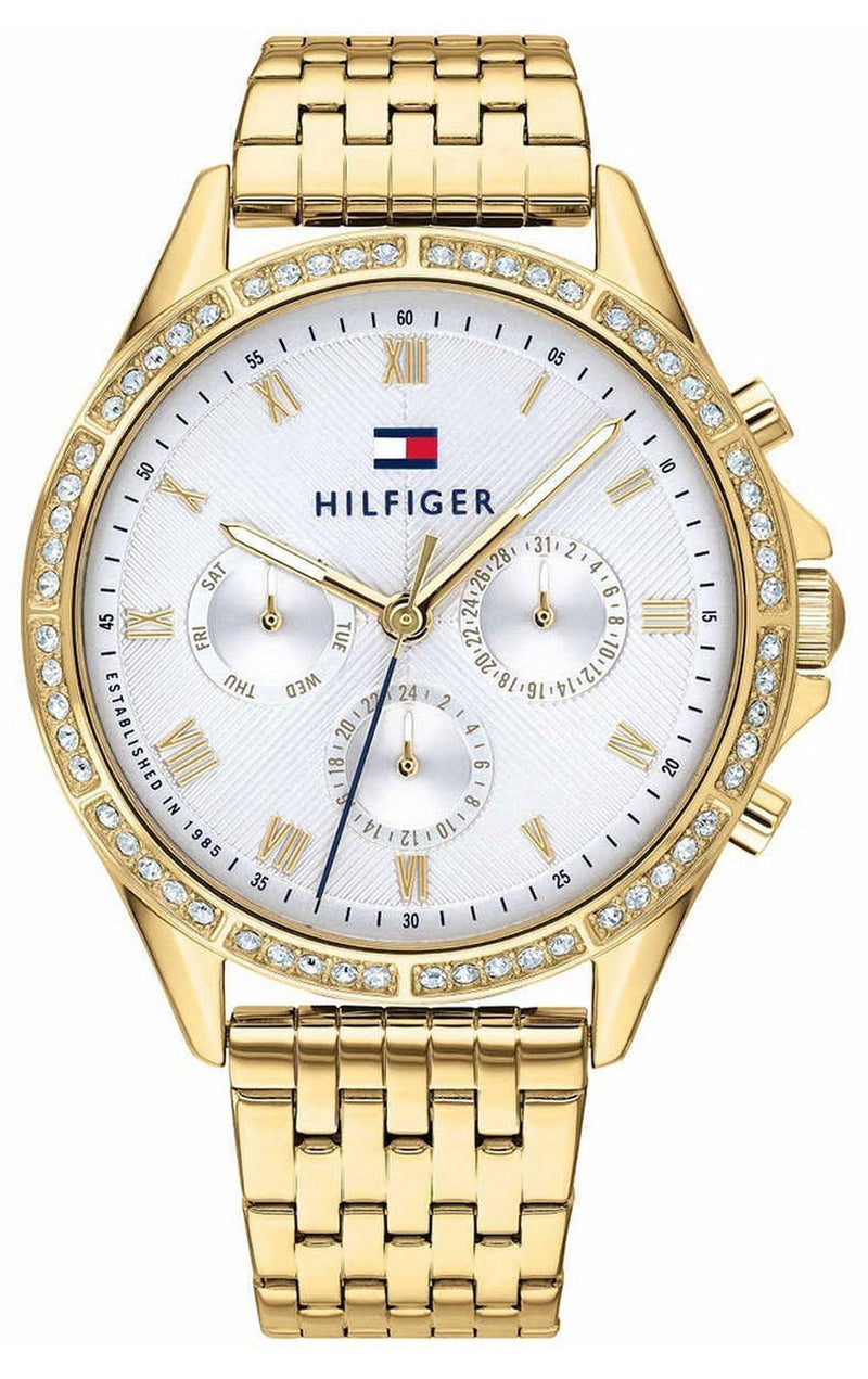 Tommy Hilfiger Ari Crystal Accents Gold Tone Stainless Steel Quartz 1782142 Women's Watch