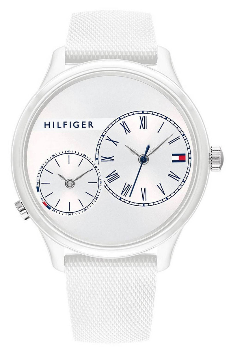 Tommy Hilfiger Meg White Dial Silicon Strap Quartz 1782145 Women's Watch