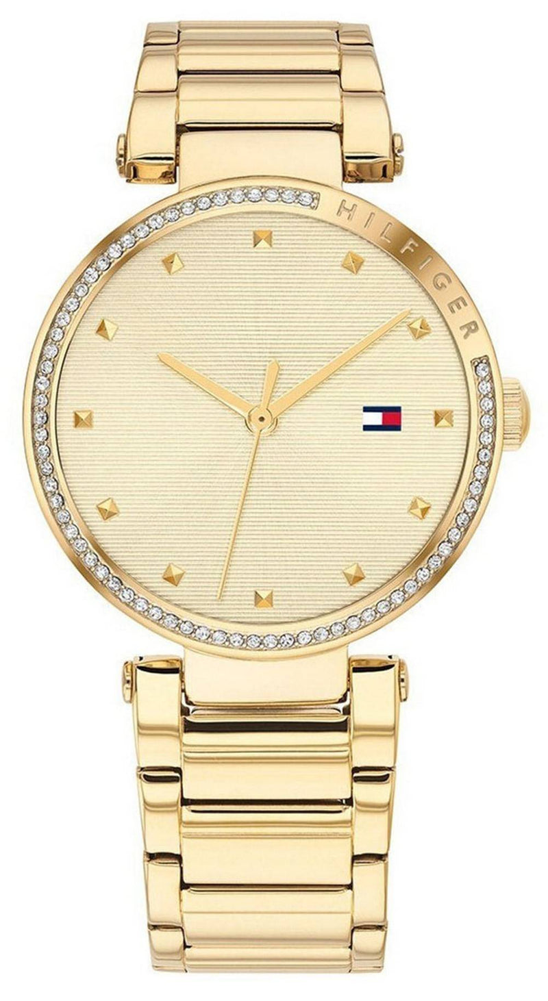 Tommy Hilfiger Lynn Crystal Accents Gold Tone Stainless Steel Quartz 1782235 Water Women's Watch