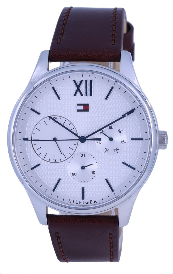 Tommy Hilfiger Damon Leather White Dial Quartz TH-1791418.G Men's Watch