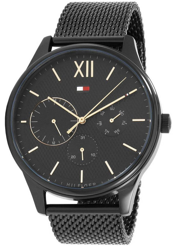 Tommy Hilfiger Damon Black Dial Stainless Steel Quartz 1791420 Men's Watch