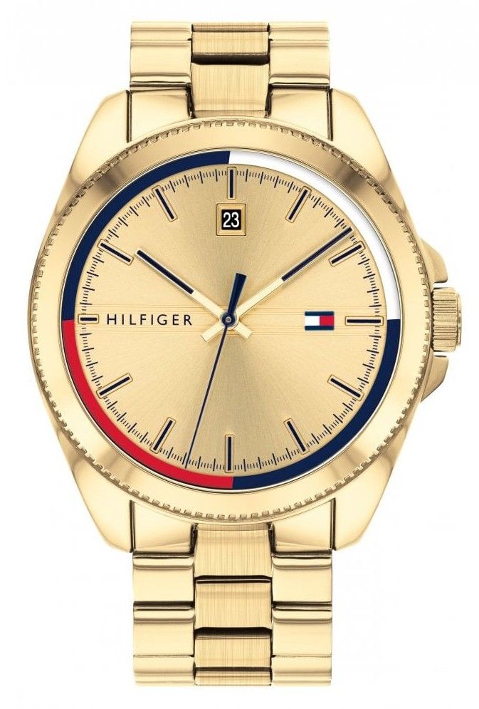 Tommy Hilfiger Riley Gold Tone Stainless Steel Gold Tone Dial Quartz 1791686 Men's Watch