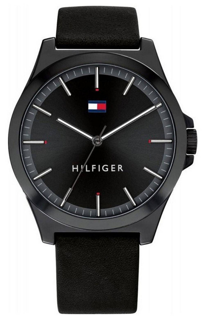 Tommy Hilfiger Barclay Black Dial Leather Strap Quartz 1791715 Men's Watch