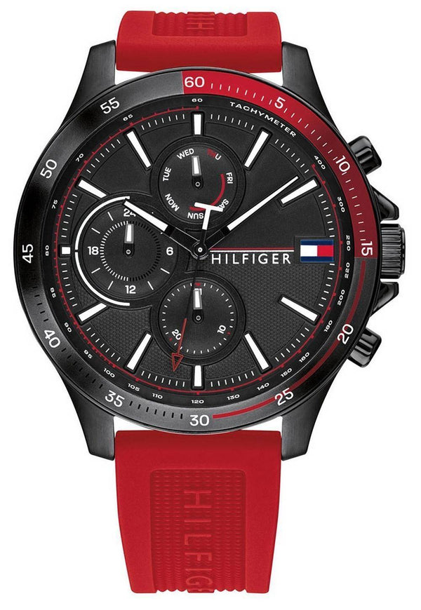 Tommy Hilfiger Bank Chronograph Silicon Strap Quartz 1791722 Men's Watch