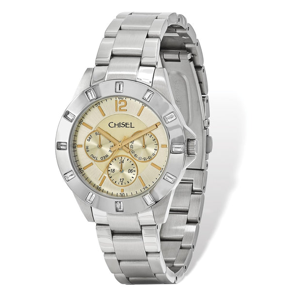 Mens Chisel Stainless Steel Champagne Dial Watch