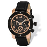 Mens Chisel Rose IP-plated Black Dial Chronograph Watch