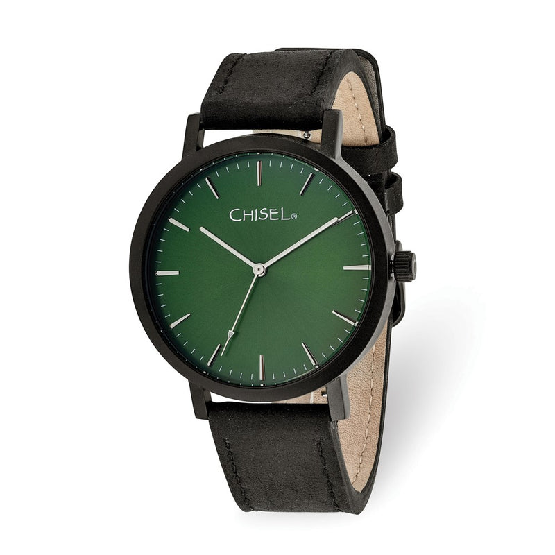 Chisel Matte Black IP-plated Green Dial Watch