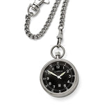 Chisel Stainless Steel Black Dial Pocket Watch