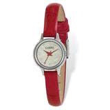 Ladies Chisel Stainless Steel Red Leather Strap Watch