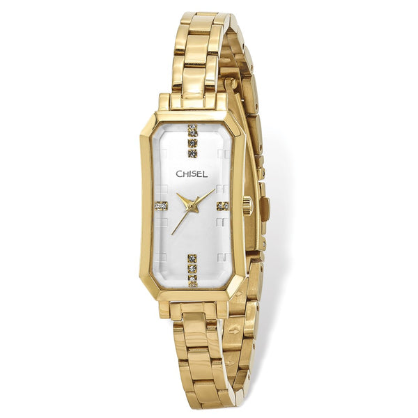 Ladies Chisel IP-plated Stainless Steel Silver Dial Watch