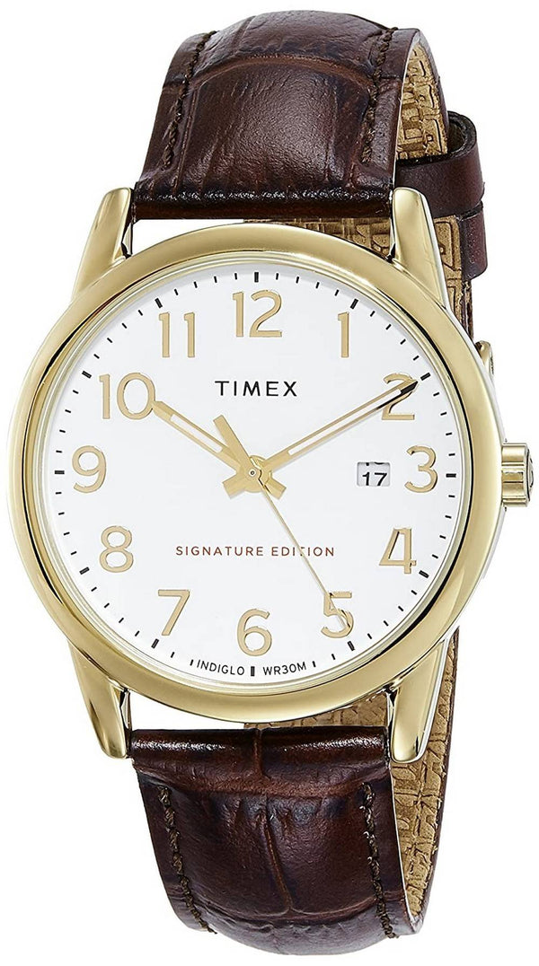 Timex Easy Reader Signature Edition Leather Strap Quartz TW2R65100 Men's Watch