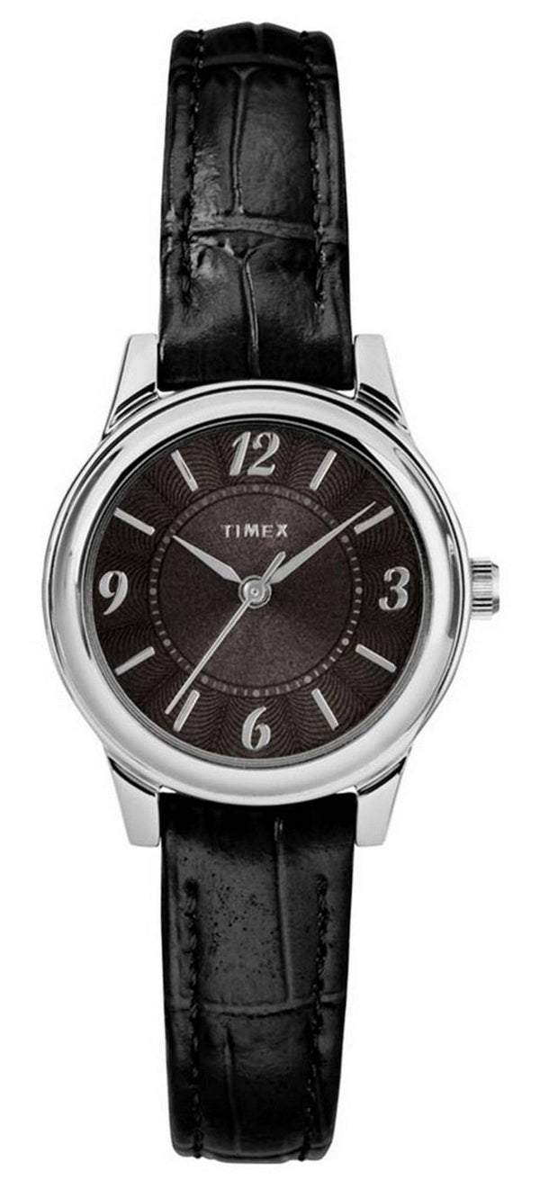 Timex Croco Black Dial Leather Strap Quartz TW2R86300 Women's Watch