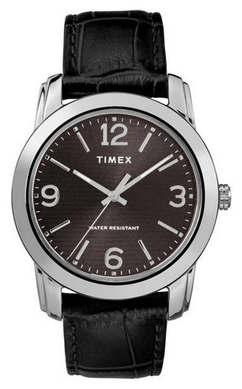 Timex Classic Black Dial Leather Strap Quartz TW2R86600 Men's Watch