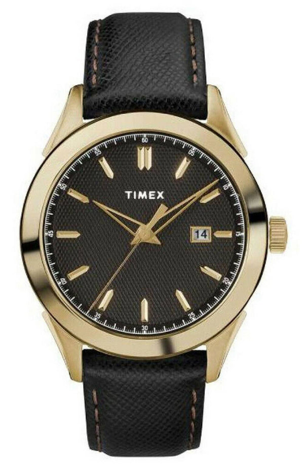 Timex Torrington Black Dial Leather Strap Quartz TW2R90400 Men's Watch