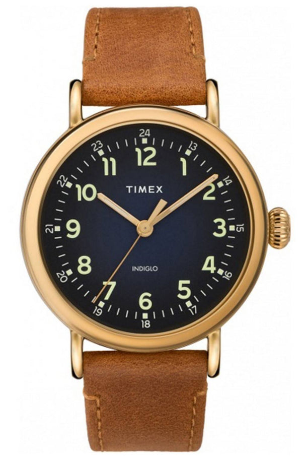 Timex Standard Blue Dial Leather Strap Quartz TW2T20000 Men's Watch