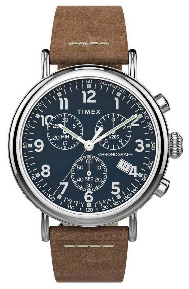 Timex Standard Chronograph Leather Strap Quartz TW2T68900 Men's Watch