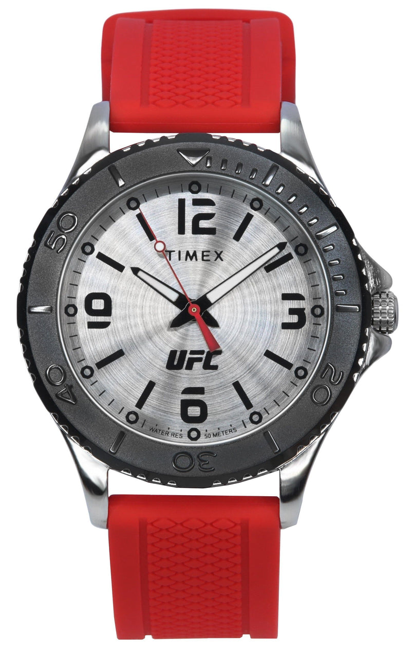 Timex UFC Gamer Silicone Strap Silver Dial Quartz TW2V58200 Men's Watch