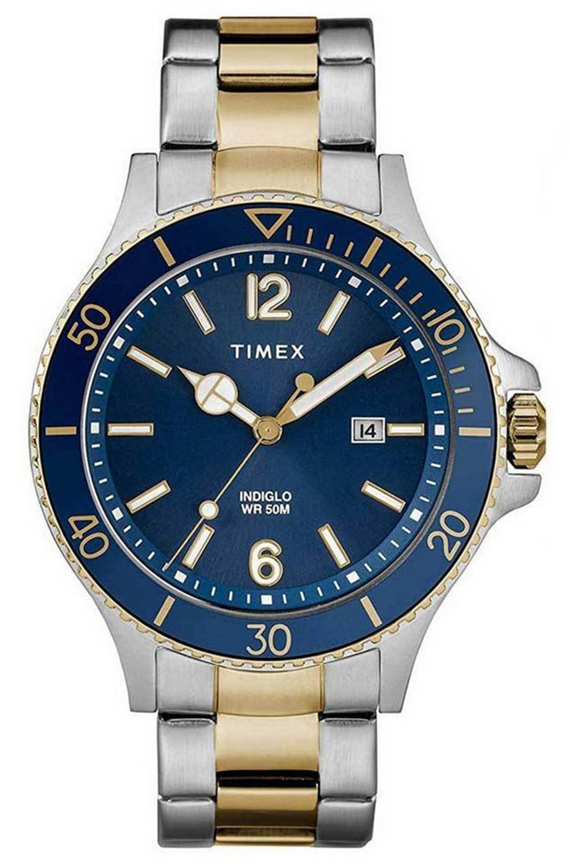 Timex Harborside Blue Dial Two Tone Stainless Steel Quartz TWG019600 Men's Watch