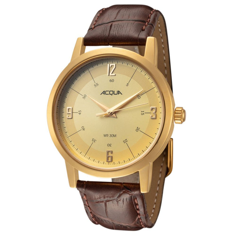 Timex Acqua Men's Faux Leather Brown Strap Watch