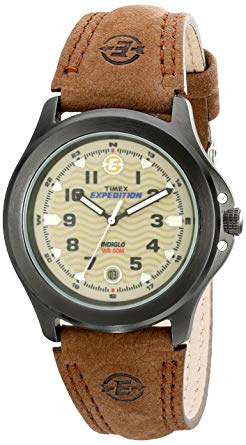 Timex Mens Expedition Brown Leather Strap Watch