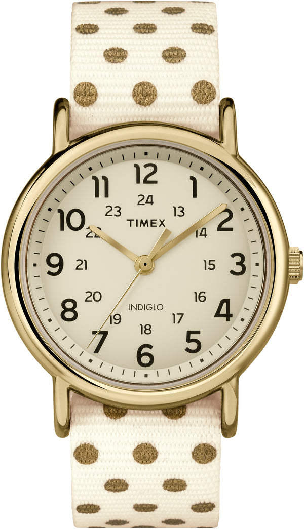 Timex TW2P66100 Weekender   Dotted Fabric Strap Watch