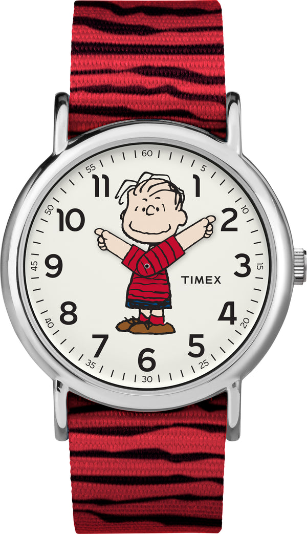 Timex TW2R41200 Weekender x Peanuts Linus Nylon Slip-Thru Strap Watch