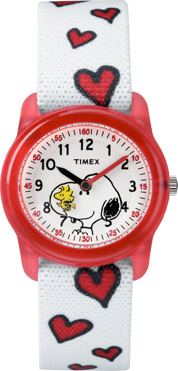 Timex Girls TW2R41600 Time Machines x Peanuts: White Woodstock & Snoopy/Hearts