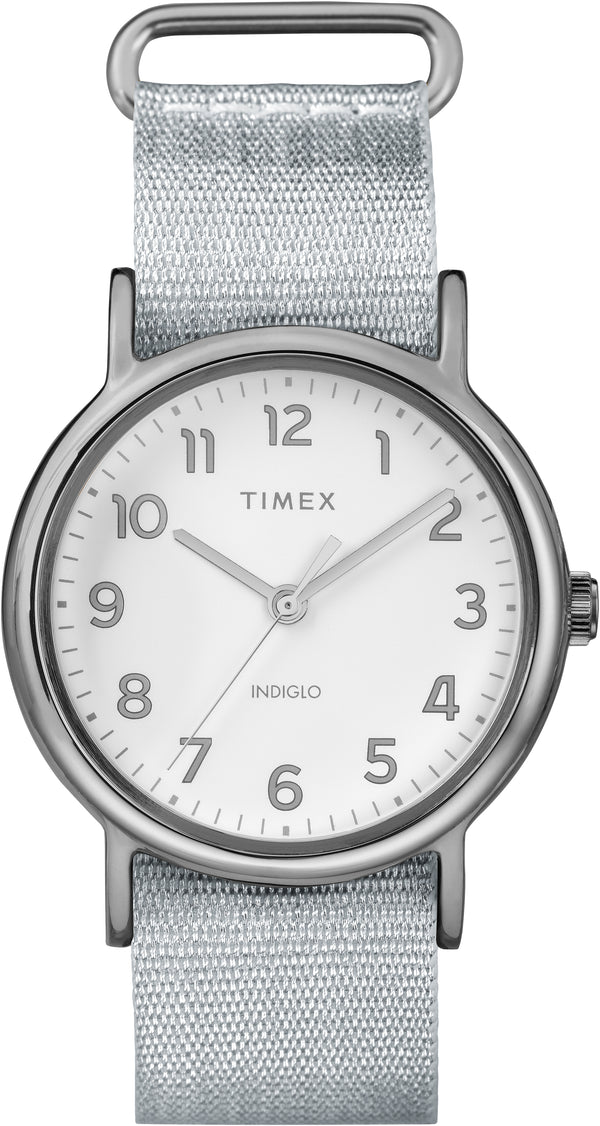 Timex TW2R92500 Weekender    38mm Metallic Fabric Strap Watch