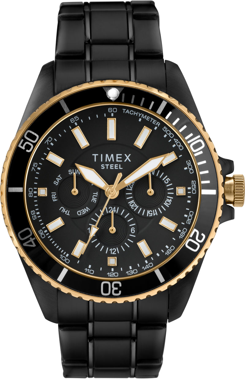 Timex Men's Black Stainless Steel Watch